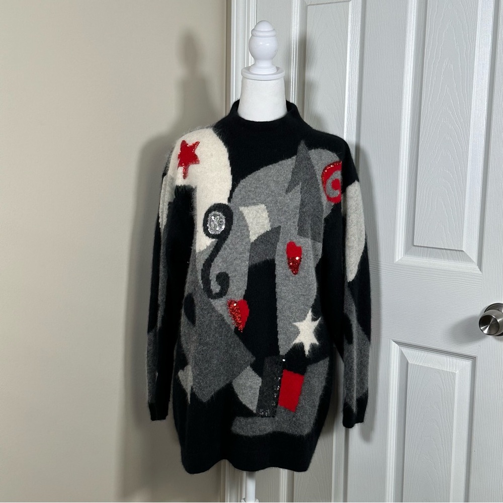 Via Appia Lambswool Multicolor Christmas Sweater size 42